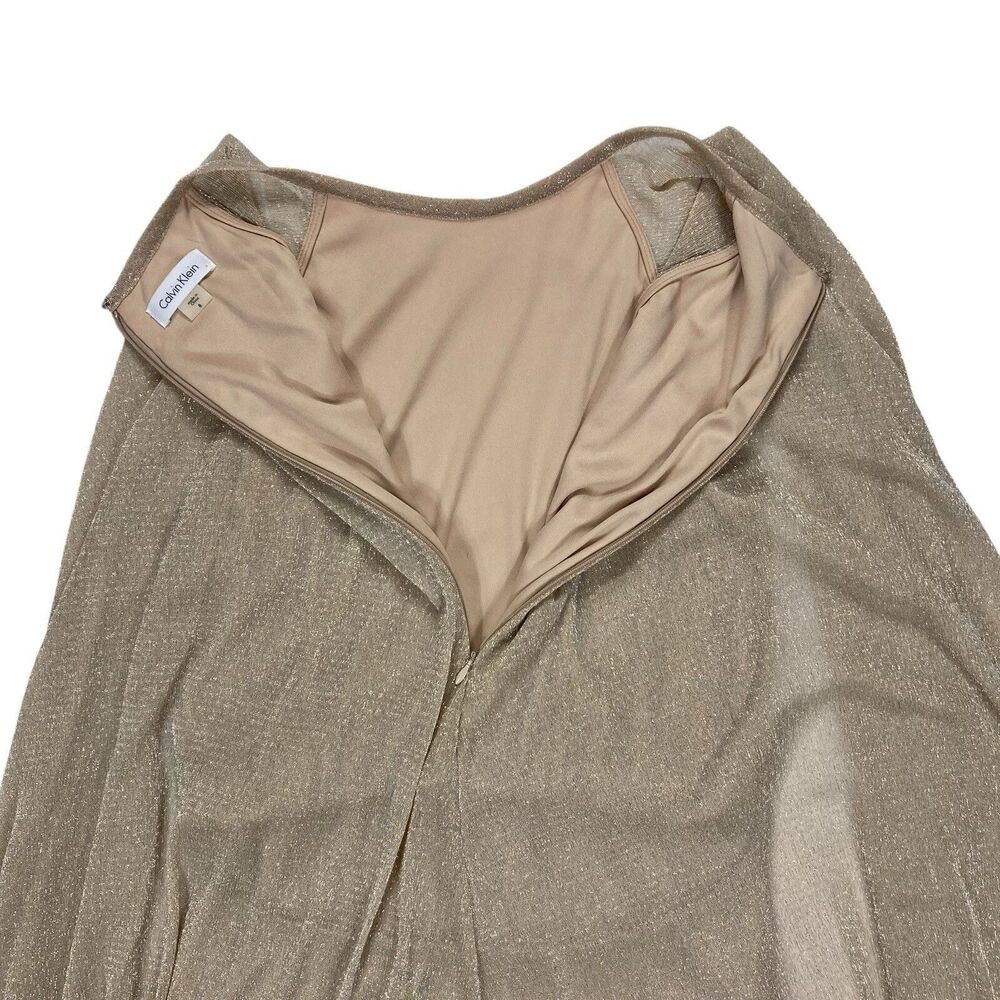 Gold Sheer Cape Sparkle Dress - Women - Picture 8 of 16